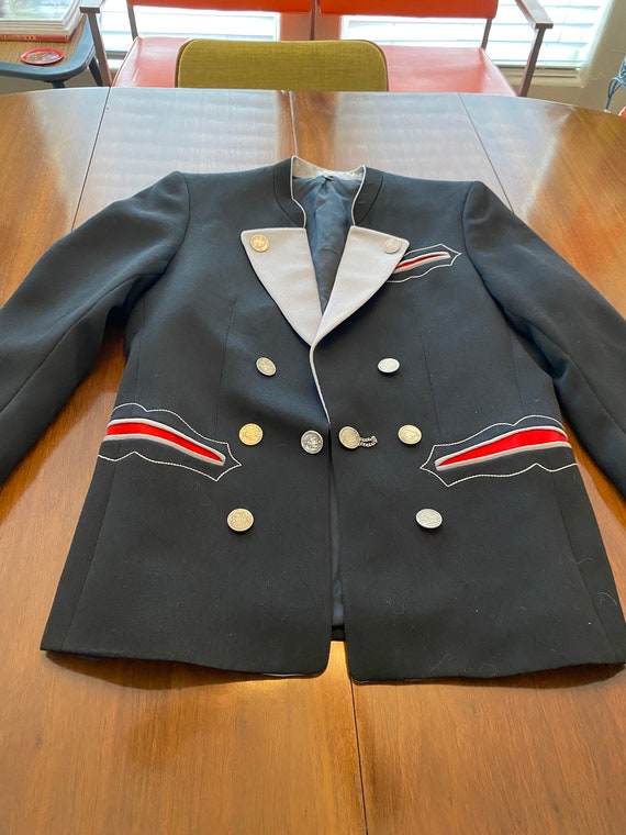 1960 Fruhauf Cardinal Red Band Uniform Military Style Jacket Embroidery  Marching