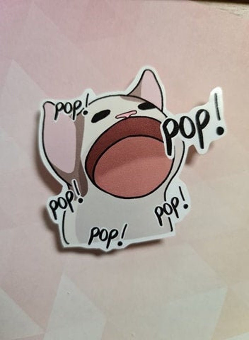 Pop Cat Meme Sticker Memes Funny Sticker PopCat Sticker | Etsy