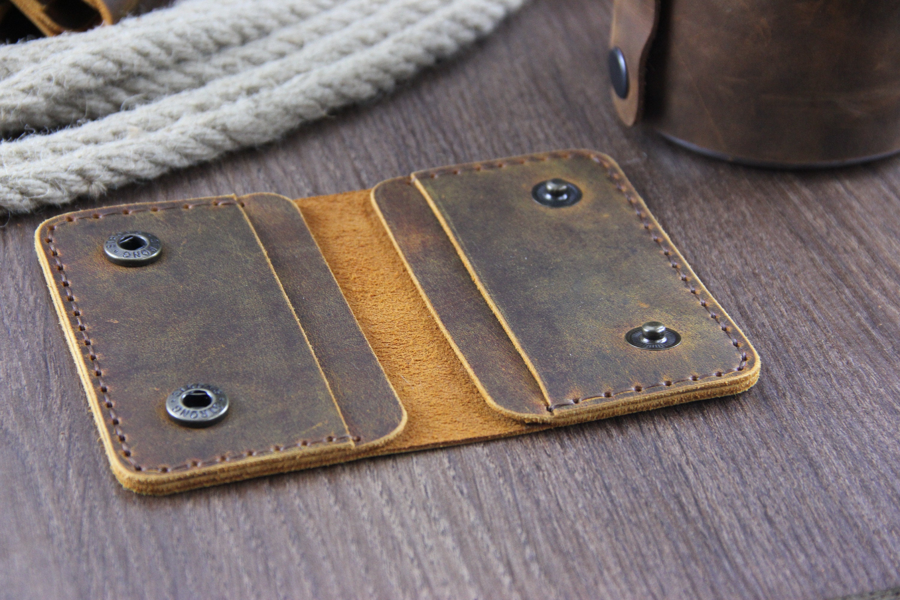 Mens Personalized Minimalist Leather Vertical Wallet with Etsy