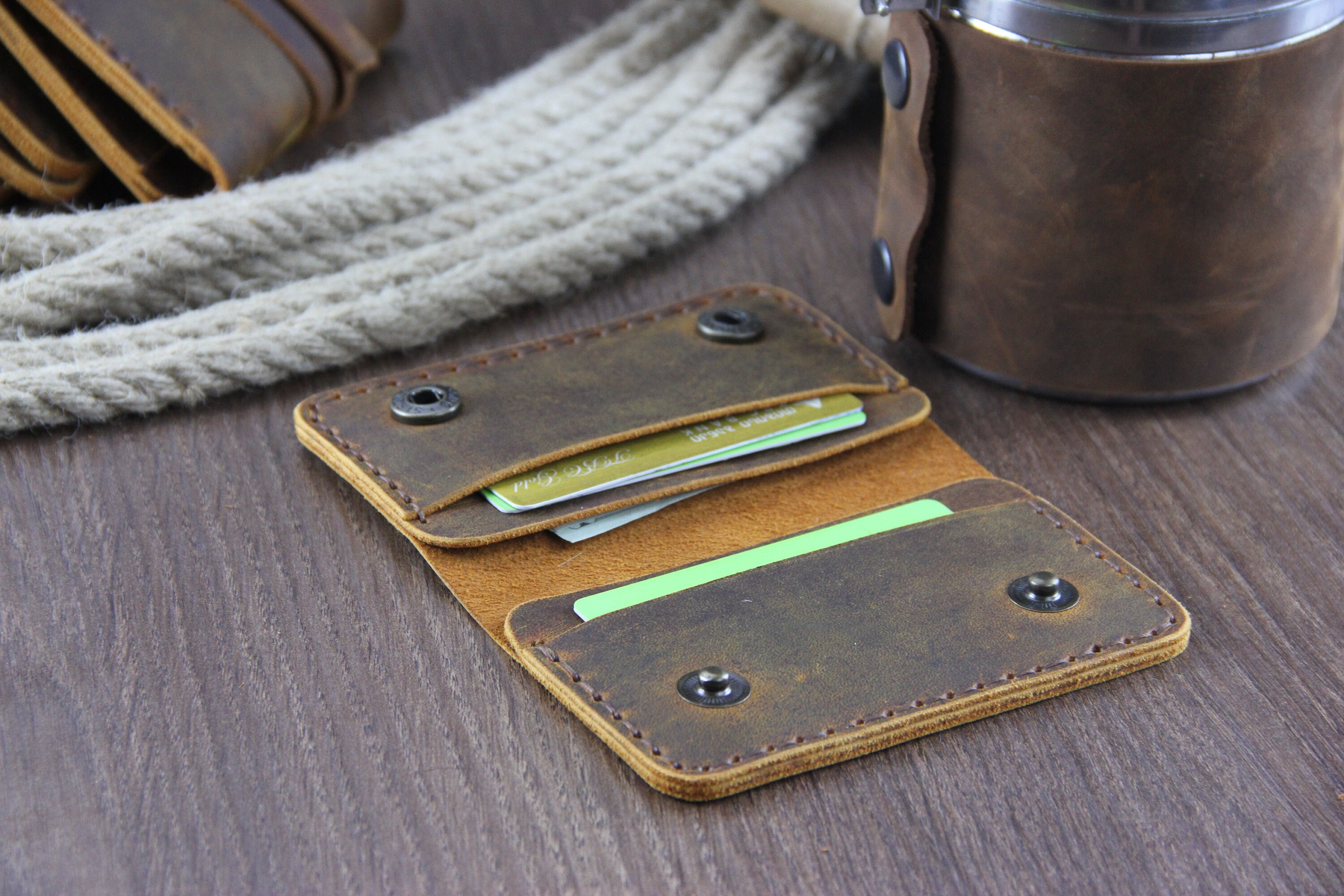 Mens Personalized Minimalist Leather Vertical Wallet with Etsy
