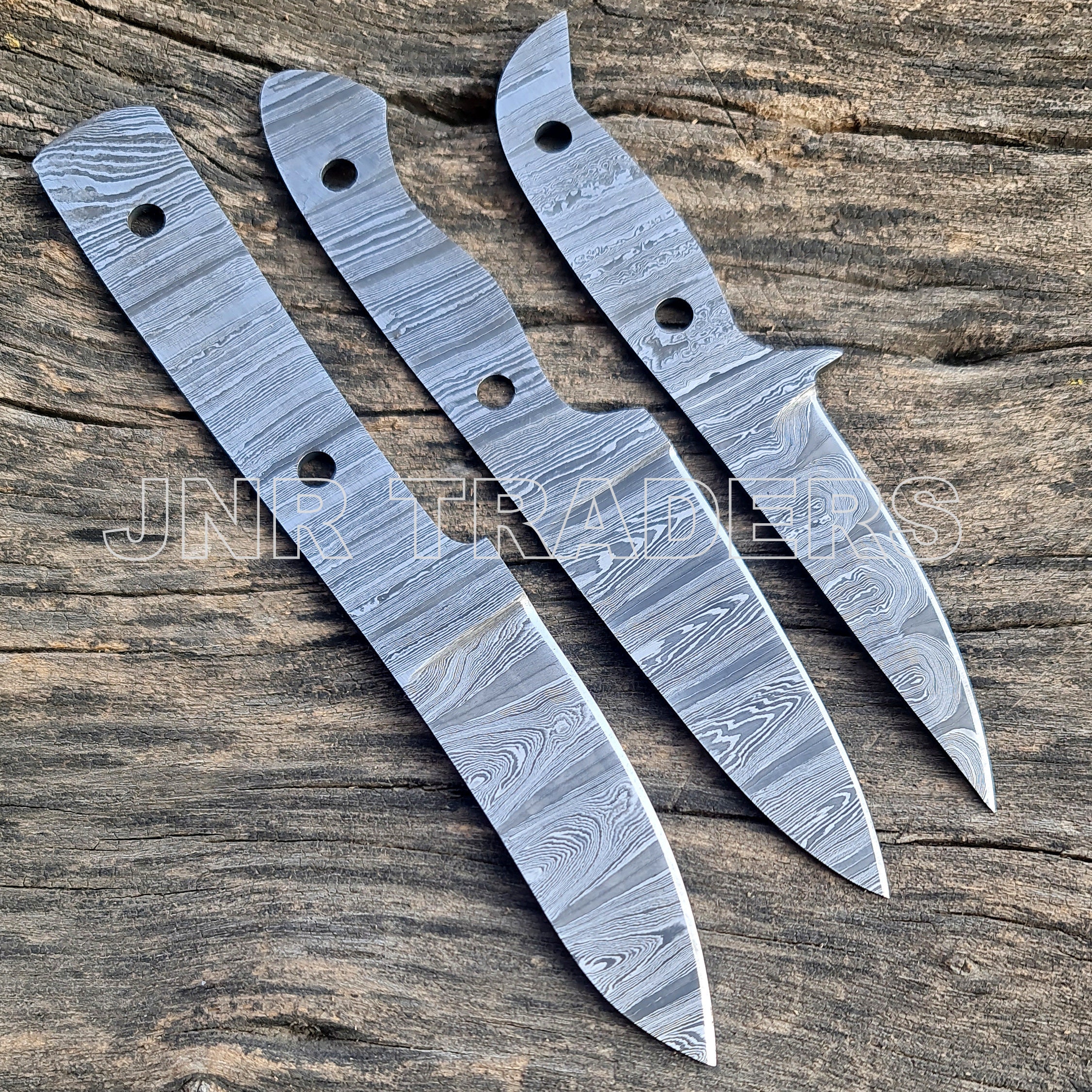 Damascus Steel Blank Blade Set 03 Pcs, Handmade Paring Knife Blank, Diy