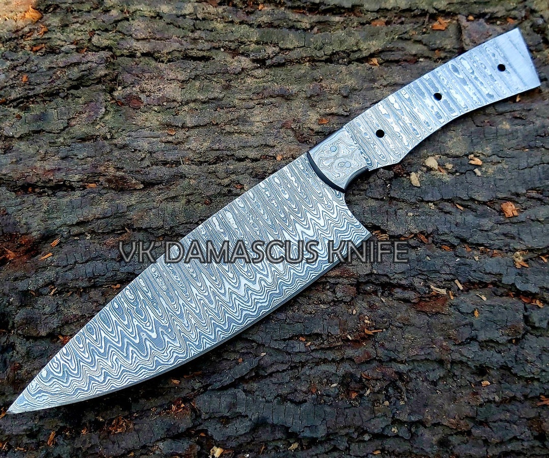 Damascus Steel Chef Knife Blank Blade 10.50 Handmade Thin Ultra Sharp