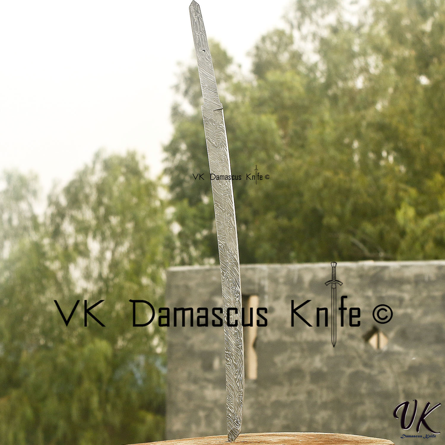 Damascus Steel Blank Blade 23 Handmade Katana Sword Blank Blade Knife