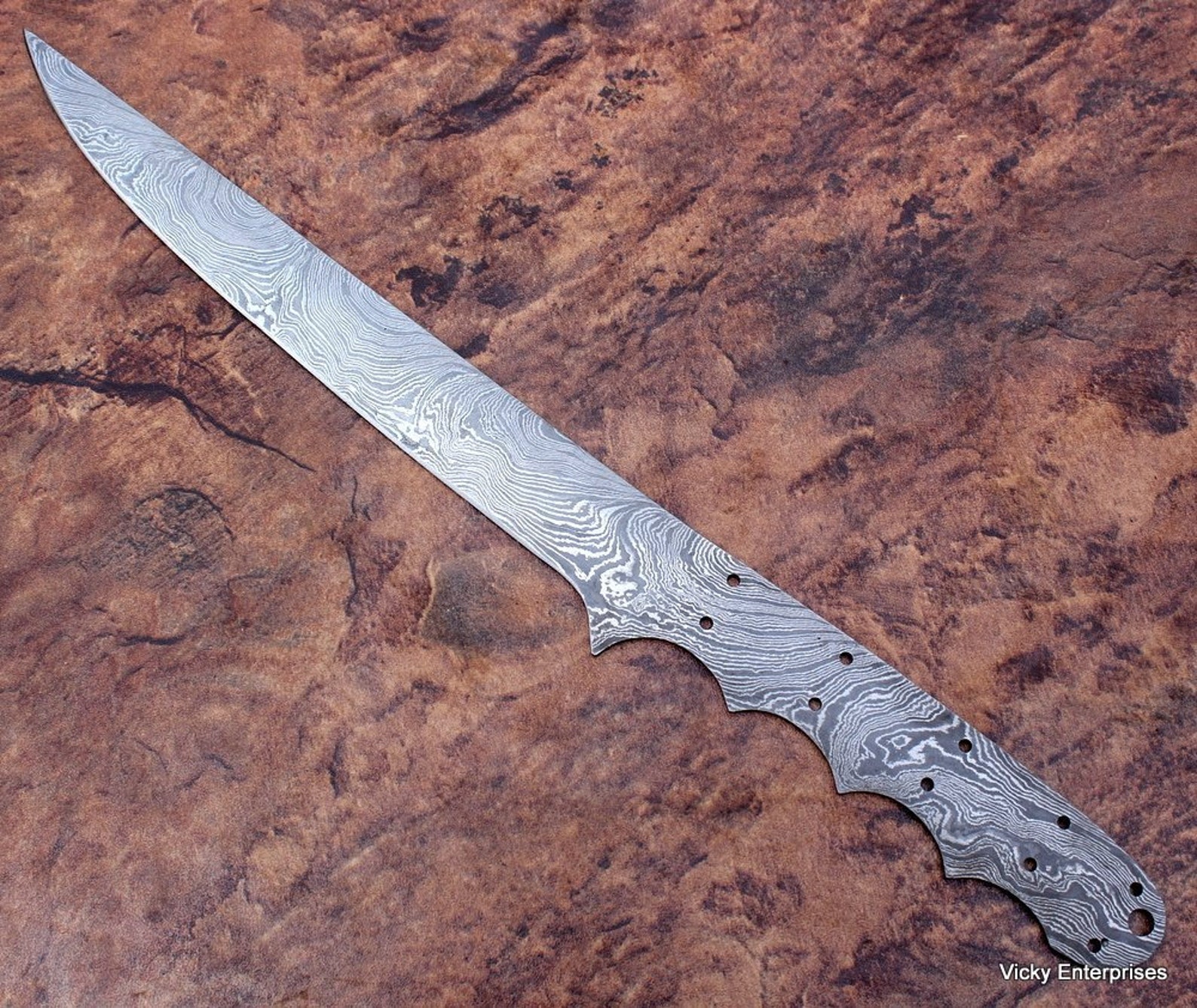 Handmade Damascus Blank Blade Fillet Knife Chef Kitchen Knife Etsy