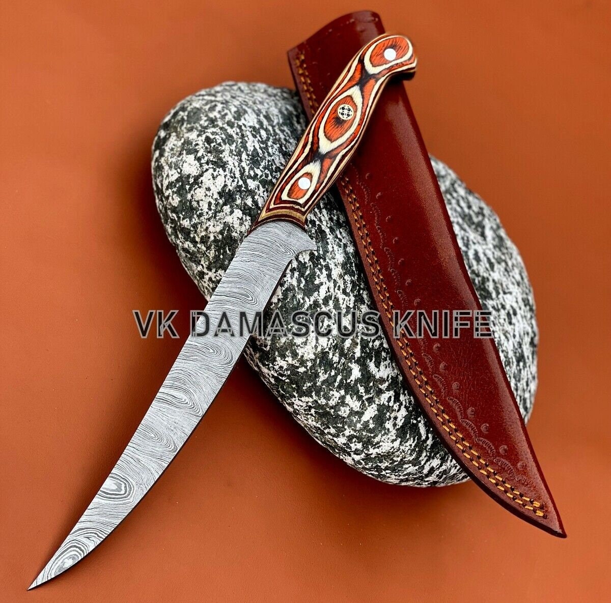 8 String Braided Leather Fillet Knife Sheath 