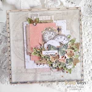 Album im Vintage-Stil mit bunten • romantischen Blumen