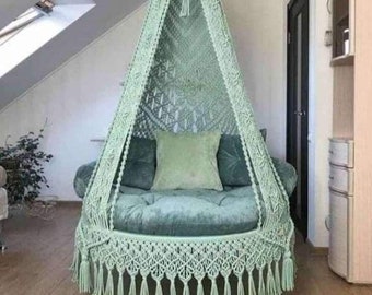 Beautiful 100% Macrame made Swing Chair for Home decor, Garden, lounge, living room