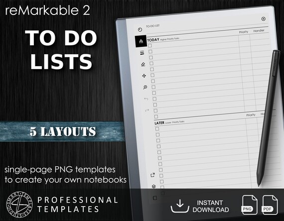 Remarkable 2 TO DO List Templates digital Download 