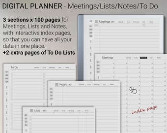 Remarkable 2 Minimalist Bundle 2024 Digital Planner / Journal / Meetings /  Notes digital Download 