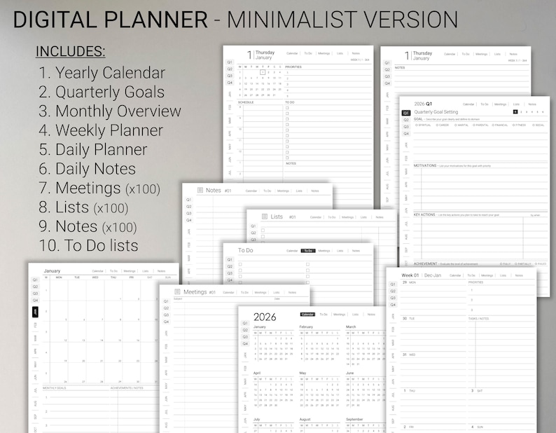 Digital Planner 2026 Designed for Remarkable Tablets (digital Download ...