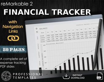 reMarkable 2 Financial Tracker with Navigation Links (Digital Download)