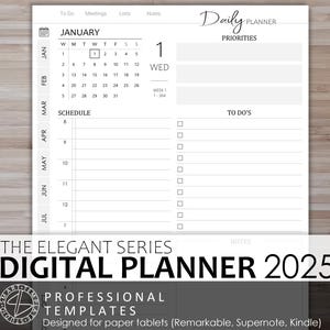 Elegant Digital Planner 2025 for Remarkable tablets (Digital Download)