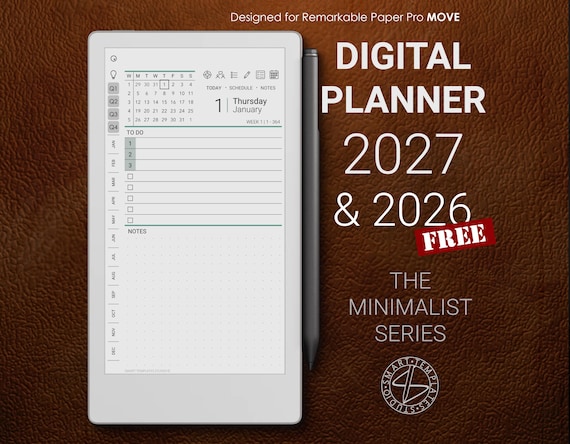 Digital Planner 2027 & 2026 for Remarkable Paper Pro Move