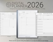 Digital Planner 2026 designed for Remarkable tablets (Digital Download 3-in-1)