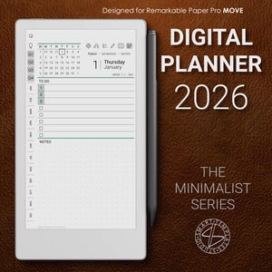 Digital Planner 2026 for Remarkable Paper Pro Move