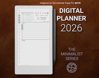 Digital Planner 2026 for Remarkable Paper Pro Move