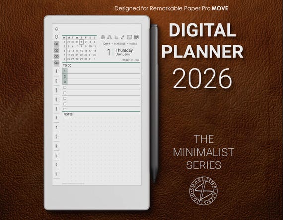Digital Planner 2026 for Remarkable Paper Pro Move
