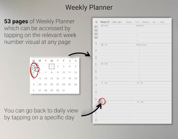 Digital Planner 2026 2027 for reMarkable 2, listing photo 6