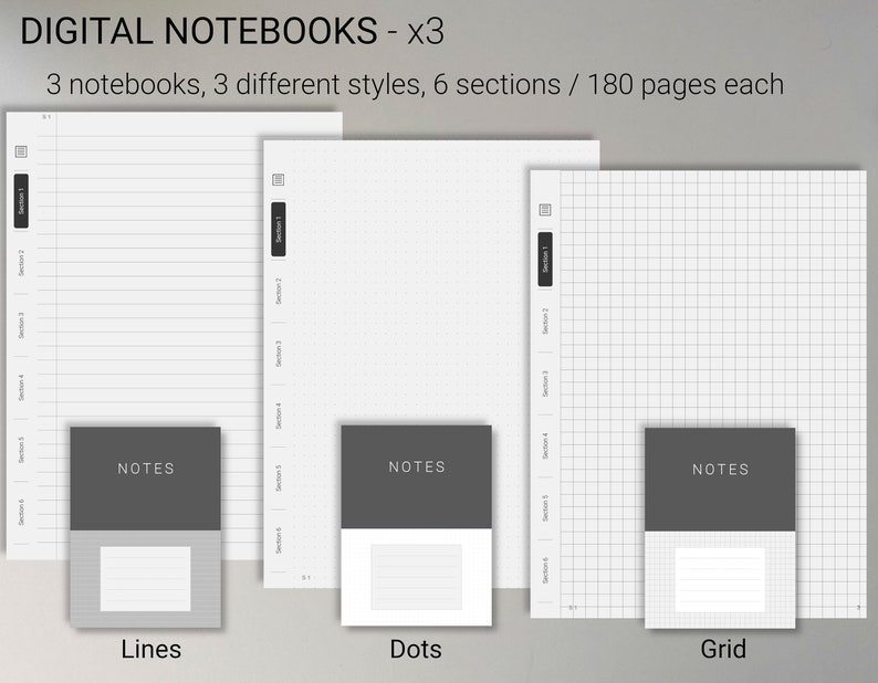 reMarkable 2 Minimalist Bundle 2024-2025 Digital Planner / Journal / Meetings / Notes Digital Download image 10