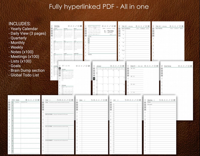 Digital Planner 2026 for Remarkable Paper Pro Move - Etsy