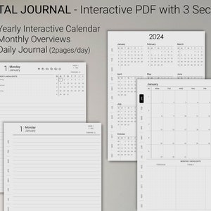 reMarkable 2 Minimalist Bundle 2024-2025 Digital Planner / Journal / Meetings / Notes Digital Download image 8