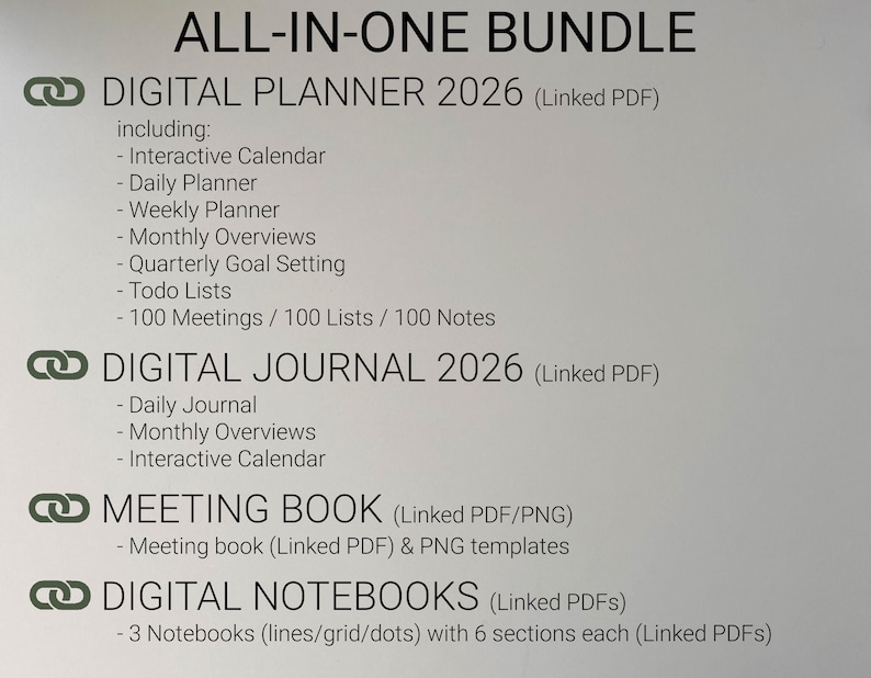 Minimalist Bundle, modelli per tablet Remarkable 2026 (agende, diari, appunti di riunioni, quaderni) immagine 2