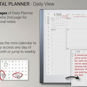 reMarkable 2 Minimalist Bundle 2024-2025 Digital Planner / Journal / Meetings / Notes Digital Download image 4