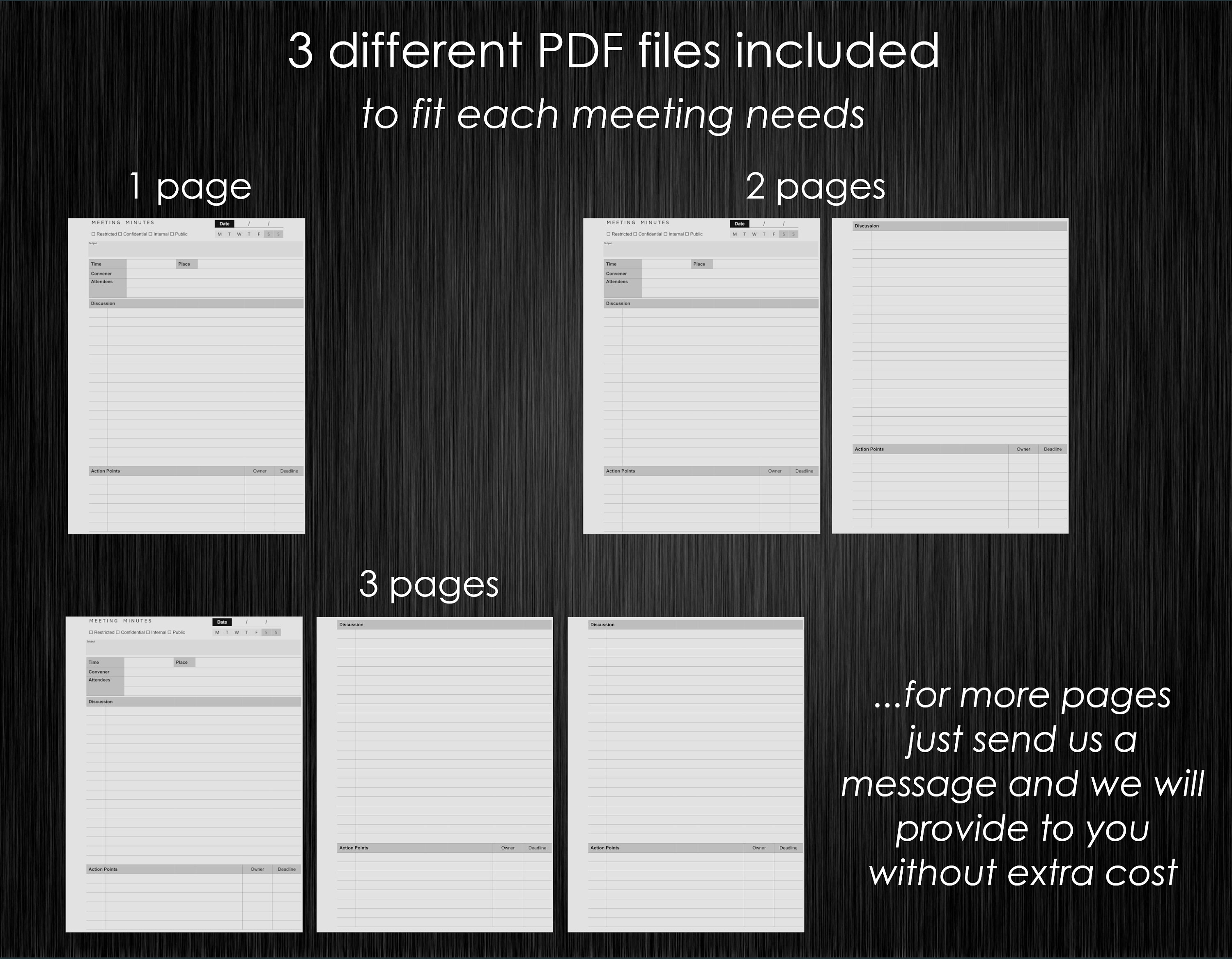 Remarkable 2 Meeting Minutes Template digital Download Etsy Australia