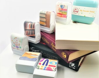 Dr. Stamp- Personalised book stamp, self inking stamp for signature, custom name stamp, library stamp. 38x15mm.