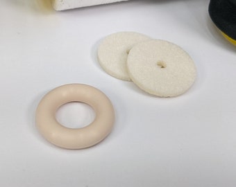 Antique White Bobbin Winder Tire With Antique White Felt Pads (1 Set) Rubber tire for Singer Kenmore and most vintage sewing machines