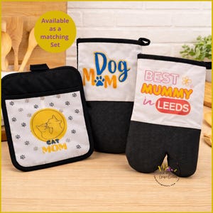 Mother’s Day Kitchen Set – Oven Glove & Pot Holder - Themed Designs