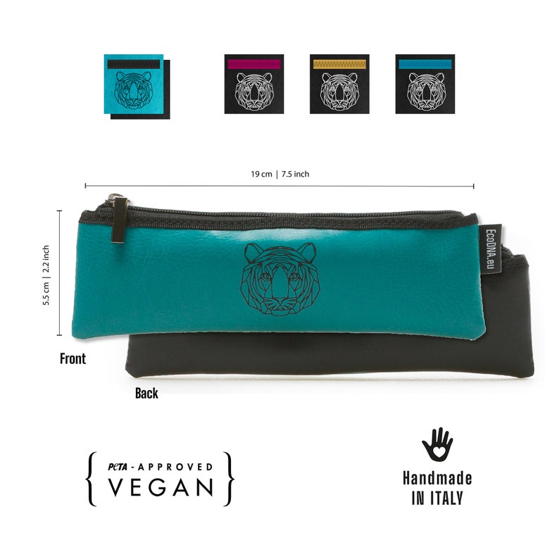 Small Pencil Pouch Vegan Leather Handmade in Italy Pencil Etsy