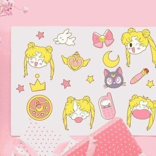 sailor moon stickers 18 pack glossy vinyl water resistant etsy ireland