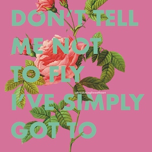 Digital download - Funny Girl, Don&#39;t Rain On My Parade, musical, typographical, botanical, inspiring, Broadway, West End, A3