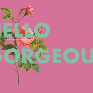 Digital download - Hello Gorgeous, Funny Girl, Barbara Streisand, musical, inspirational, botanical, icon A3