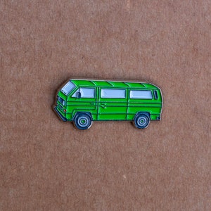 T25_pins | Herbie | VW T25 T3 Tin Top | Green | Premium Soft Enamel Nickel Pin Badge