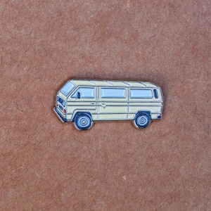 T25_pins | Teddy | VW T25 T3 Tin Top | Beige | Premium Soft Enamel Nickel Pin Badge