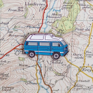 T25_pins | VW T25 T3 Westfalia High Top | Blue/White | Premium Soft Enamel Nickel Pin Badge