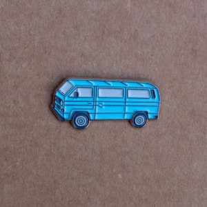 T25_pins | Billy | VW T25 T3 Tin Top | Blue | Premium Soft Enamel Nickel Pin Badge