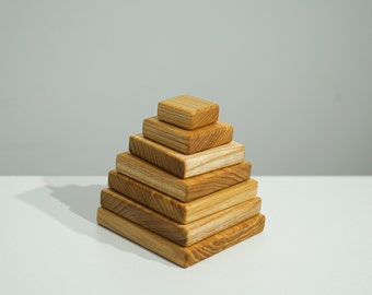 Christmas Gifts For Toddlers | Wooden Stacking Pyramid | Montessori Stacking Toy | Building Pyramid