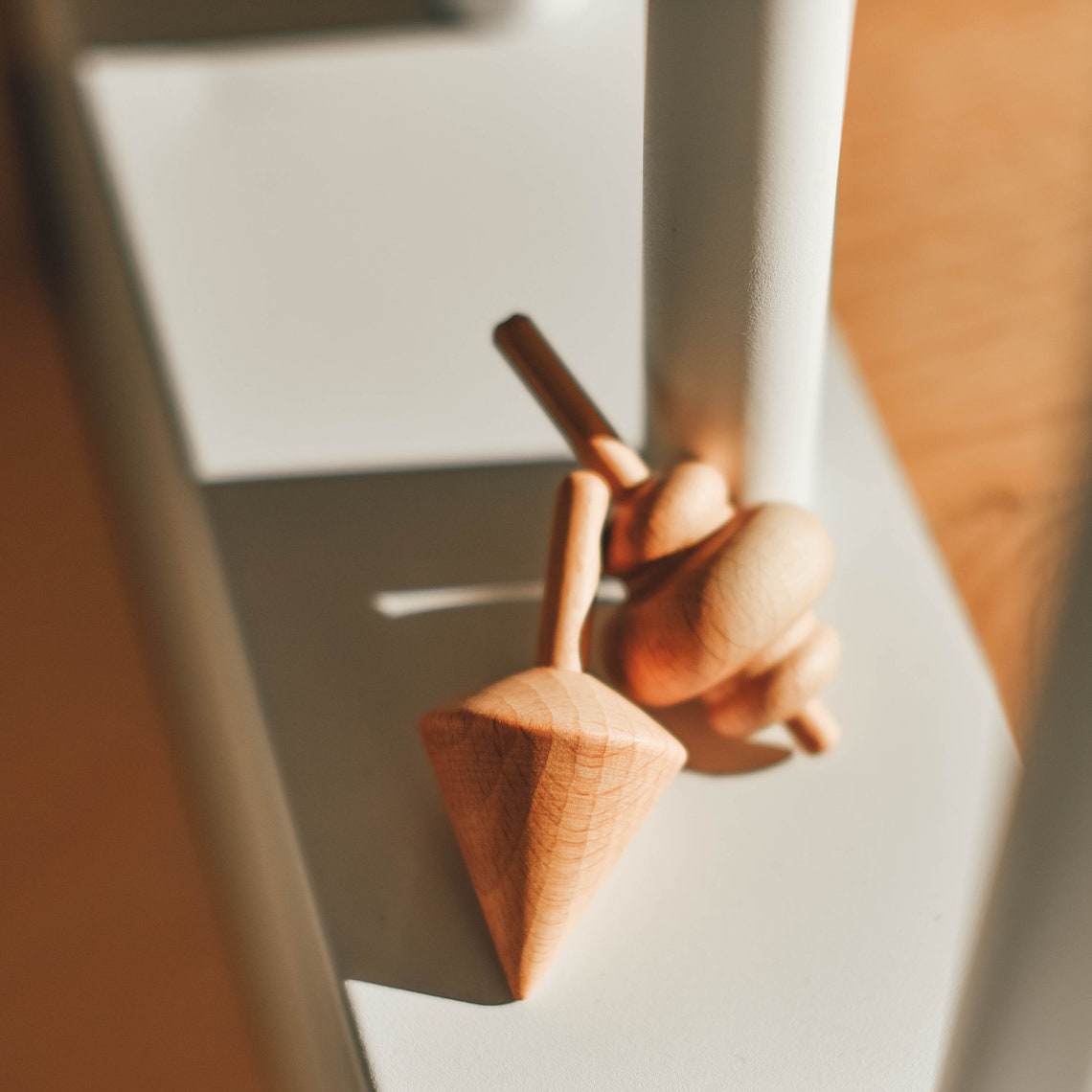 Spinning Tops Wood Spinning Tops Set 2 Pieces Peg Top Spinning Etsy