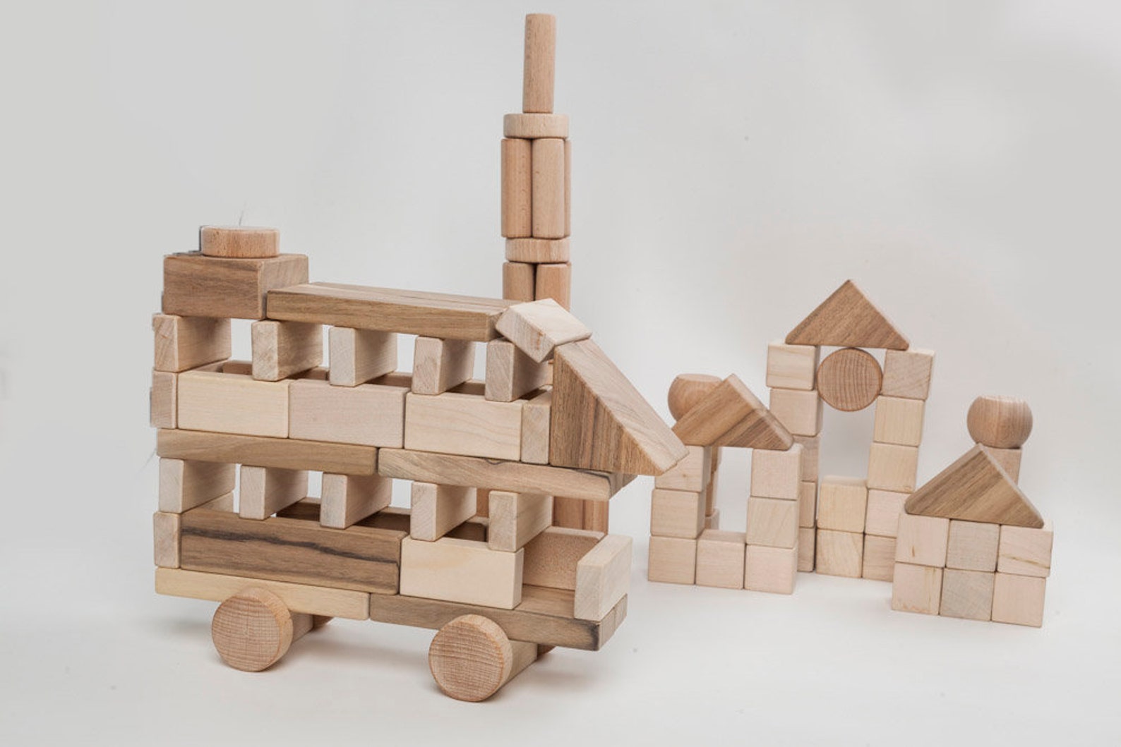 Wooden Blocks Big Set 144 Pieces 7 Types of Figures Best Gift Etsy