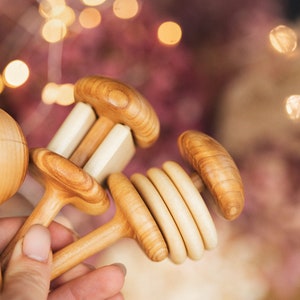 Baby Shower Gift Wooden rattles set Organic rattles 3 pieces image 8