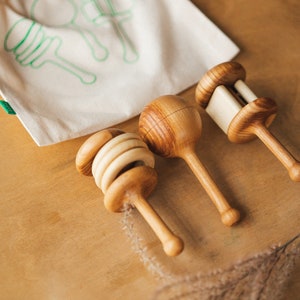 Baby Shower Gift Wooden rattles set Organic rattles 3 pieces image 4