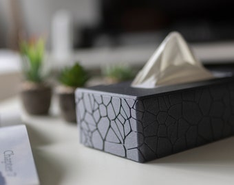 3D Printed Facial Towel Cover, Stone Pattern Design, Storage Box, Living Room Organizer, Gift for Women