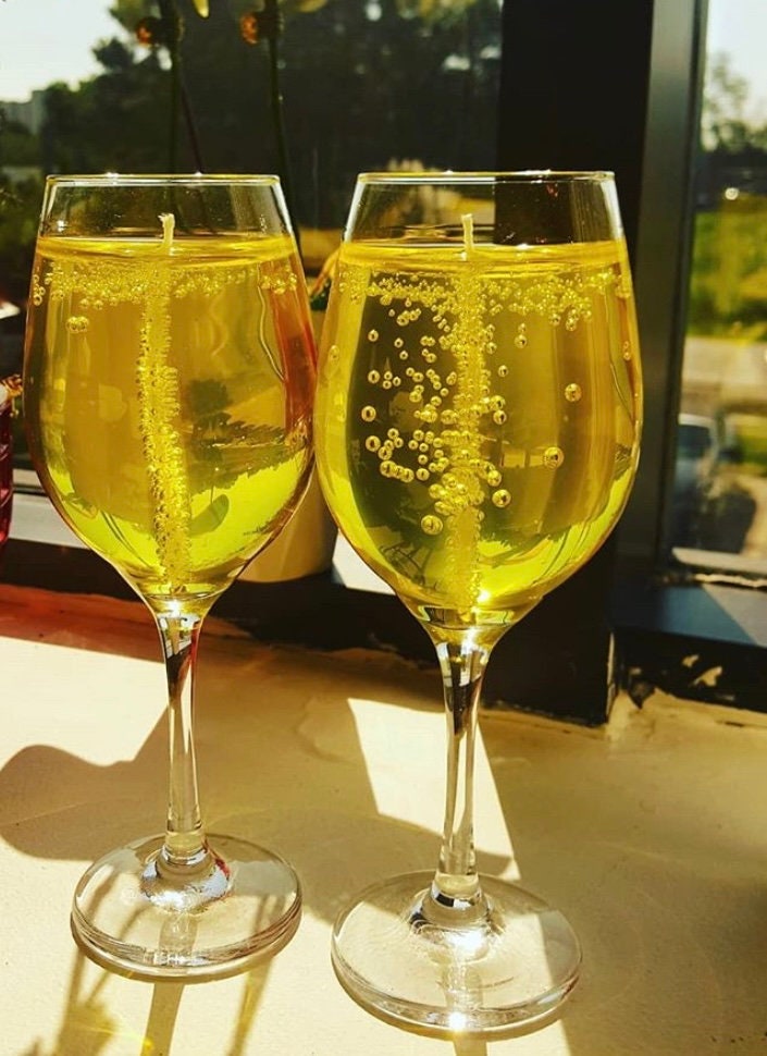 Chardonnay Wine Glass Gel Candle Gift for Wine Lover Wine Scented Candle Chardonnay Wine Glass Gel Candle Gift for Wine Lover Wine Scented Candle