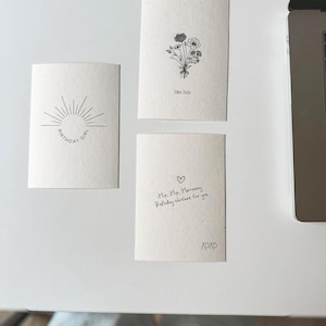Minimalistisches Postkartenset – 6 liebevoll gestaltete Karten auf nachhaltigem Strohpapier