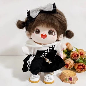 20 cm コットン人形服、かわいい男の子&女の子のぬいぐるみ人形スーツ ブラック