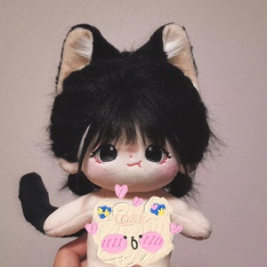 20cm Cotton doll Cat Ears headband, 10 Colors Kitten Ears Headband With Cat Tail