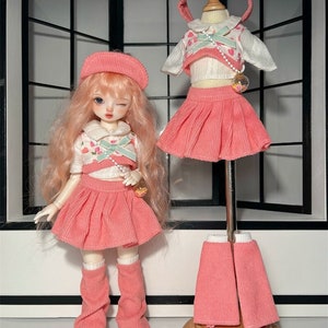 1/6 Bjd Doll Sweet Clothes, Pink Clothing Outfit Suits For Yosd